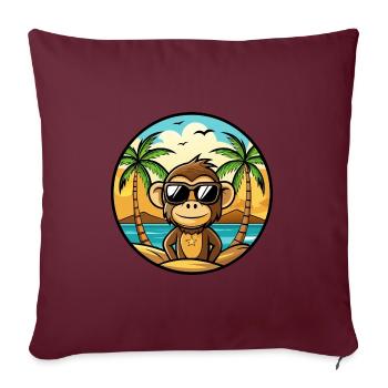 Affe Lustige Cartoon Sommer Strand Sonnenbrille Cool - Sofakissenbezug 45 x 45 cm - Burgunderrot - Vorne