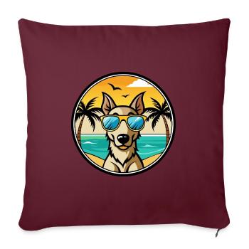 Lurcher Hund Rasse Cartoon Sonnenbrille Strand - Sofakissenbezug 45 x 45 cm - Burgunderrot - Vorne