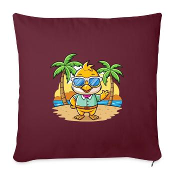 Duck Funny Cartoon Summer Beach Sunglasses - Sofa pillowcase 17,3'' x 17,3'' (45 x 45 cm) - burgundy - Front