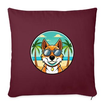 Russischer Harlekin Hund Rasse Cartoon Strand - Sofakissenbezug 45 x 45 cm - Burgunderrot - Vorne
