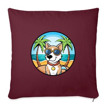 Ariege Pointer Hund Rasse Cartoon Sonnenbrille Strand - Sofakissenbezug 45 x 45 cm - Burgunderrot - Vorne