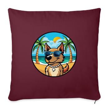 Magyar Agar Dog Breed Cartoon Sunglasses Beach - Sofa pillowcase 17,3'' x 17,3'' (45 x 45 cm) - burgundy - Front