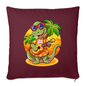 Drôle Serpent Dessin Animé Plage D’été Lunettes De Soleil Guitare - Housse de coussin décorative 45 x 45 cm - bordeaux - Devant