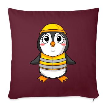 Topping out penguin house building house building gift - Sofa pillowcase 17,3'' x 17,3'' (45 x 45 cm) - burgundy - Front