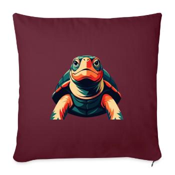 Turtle Cartoon Character Colorful Pet Animal - Sofa pillowcase 17,3'' x 17,3'' (45 x 45 cm) - burgundy - Front