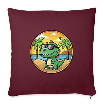 Dinosaurier Lustige Cartoon Sommer Strand Sonnenbrille - Sofakissenbezug 45 x 45 cm - Burgunderrot - Vorne