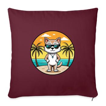 Burmilla Cat Breed Cartoon Lunettes de soleil Beach - Housse de coussin décorative 45 x 45 cm - bordeaux - Devant