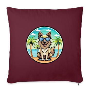 Carpathian Shepherd Dog Breed Cartoon Sunglasses - Sofa pillowcase 17,3'' x 17,3'' (45 x 45 cm) - burgundy - Front
