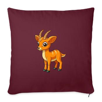 Antelope Cute Mascot Cartoon Character Kawaii - Sofa pillowcase 17,3'' x 17,3'' (45 x 45 cm) - burgundy - Front