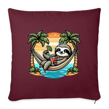 Sloth in hammock - Sofa pillowcase 17,3'' x 17,3'' (45 x 45 cm) - burgundy - Front