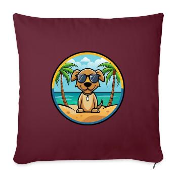 Pointer Dog Breed Cartoon Sunglasses Beach - Sofa pillowcase 17,3'' x 17,3'' (45 x 45 cm) - burgundy - Front