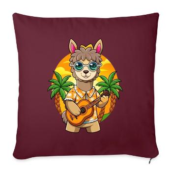 Funny Alpaca Cartoon Summer Beach Sunglasses - Sofa pillowcase 17,3'' x 17,3'' (45 x 45 cm) - burgundy - Front
