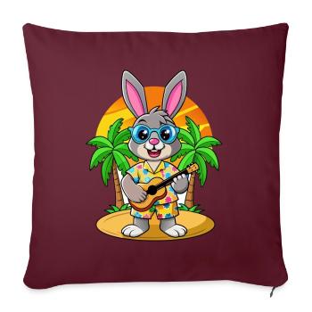 Lunettes de soleil de plage d’été de dessin animé de lapin drôle - Housse de coussin décorative 45 x 45 cm - bordeaux - Devant