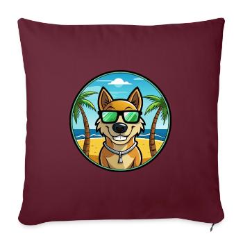 Alano Espanol Dog Breed Cartoon Sunglasses Beach - Sofa pillowcase 17,3'' x 17,3'' (45 x 45 cm) - burgundy - Front