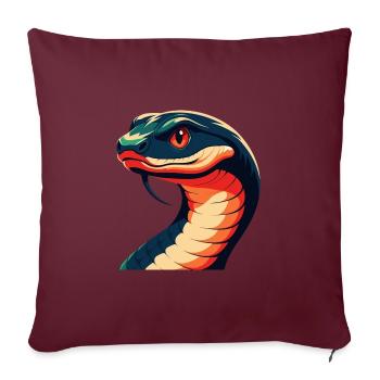 Serpent Dessin animé Personnage Animal de compagnie coloré - Housse de coussin décorative 45 x 45 cm - bordeaux - Devant