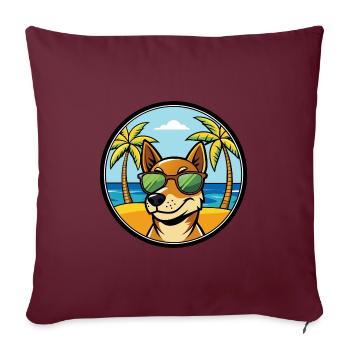 Serbischer dreifarbiger Laufhund Rasse Cartoon Strand - Sofakissenbezug 45 x 45 cm - Burgunderrot - Vorne