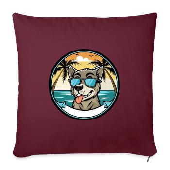 Stephens Cur Hunderasse Cartoon Sonnenbrille Strand - Sofakissenbezug 45 x 45 cm - Burgunderrot - Vorne