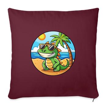 Lizard Lustige Cartoon Sommer Strand Sonnenbrille - Sofakissenbezug 45 x 45 cm - Burgunderrot - Vorne