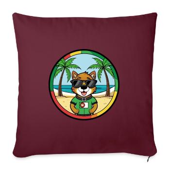 Portuguese Watchdog Breed Cartoon Sunglasses Beach - Sofa pillowcase 17,3'' x 17,3'' (45 x 45 cm) - burgundy - Front