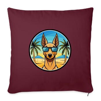 Pharaoh Hound Dog Breed Cartoon Sunglasses Beach - Sofa pillowcase 17,3'' x 17,3'' (45 x 45 cm) - burgundy - Front