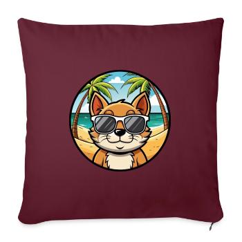 Bambino Cat Breed Cartoon Sunglasses Beach - Sofa pillowcase 17,3'' x 17,3'' (45 x 45 cm) - burgundy - Front