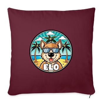 Längerer Spitzname Hund Rasse Cartoon Sonnenbrille Strand - Sofakissenbezug 45 x 45 cm - Burgunderrot - Vorne