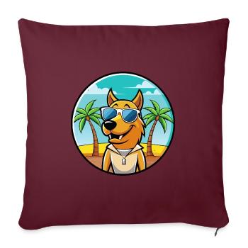Smaland Hound Chien Race Dessin Animé Lunettes De Soleil Plage - Housse de coussin décorative 45 x 45 cm - bordeaux - Devant
