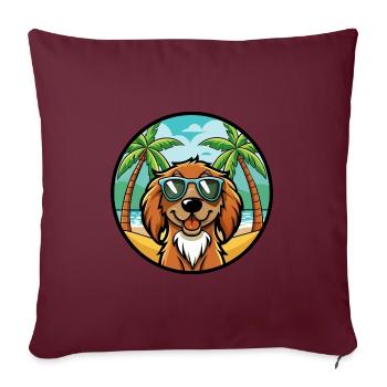 Boykin Spaniel Chien Race Dessin Animé Lunettes De Soleil Plage - Housse de coussin décorative 45 x 45 cm - bordeaux - Devant