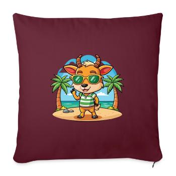 Antelope Funny Cartoon Summer Beach Sunglasses - Sofa pillowcase 17,3'' x 17,3'' (45 x 45 cm) - burgundy - Front