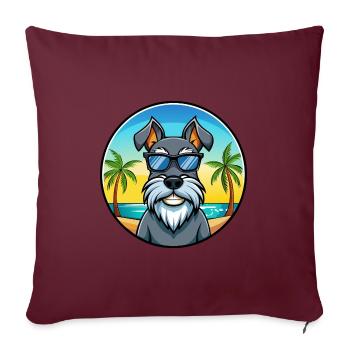 Standard Schnauzer Hunderasse Cartoon Sonnenbrille - Sofakissenbezug 45 x 45 cm - Burgunderrot - Vorne