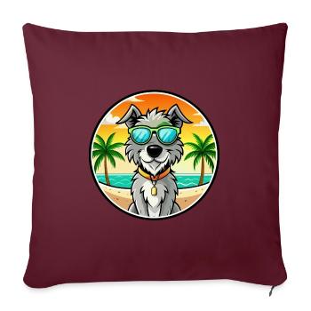 Irischer Wolfshund Hunderasse Cartoon Sonnenbrille Strand - Sofakissenbezug 45 x 45 cm - Burgunderrot - Vorne