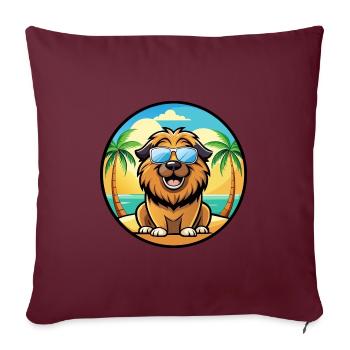 Leonberger Dog Breed Cartoon Sunglasses Beach - Sofa pillowcase 17,3'' x 17,3'' (45 x 45 cm) - burgundy - Front