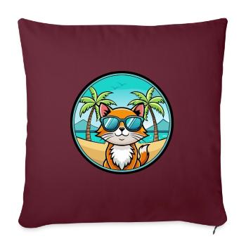 Hantilly Tiffany Cat Breed Cartoon Sunglass Beach - Sofa pillowcase 17,3'' x 17,3'' (45 x 45 cm) - burgundy - Front