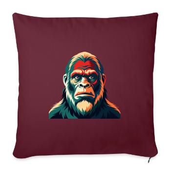 Big Foot Cartoon Figur Buntes Haustier Tier - Sofakissenbezug 45 x 45 cm - Burgunderrot - Vorne