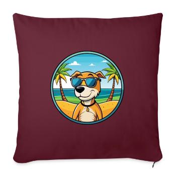 Auvergne Pointing Dog Breed Cartoon Sunglass Beach - Sofa pillowcase 17,3'' x 17,3'' (45 x 45 cm) - burgundy - Front