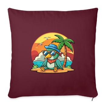 Kolibri Lustige Cartoon Sommer Strand Sonnenbrille - Sofakissenbezug 45 x 45 cm - Burgunderrot - Vorne