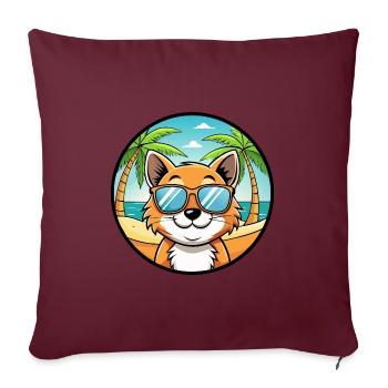 Bambino Cat Breed Cartoon Sunglasses Beach - Sofa pillowcase 17,3'' x 17,3'' (45 x 45 cm) - burgundy - Front