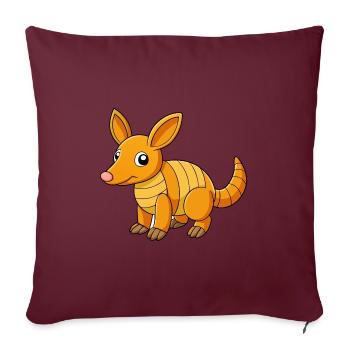 Aardvark Mascotte mignonne Personnage de dessin animé Kawaii - Housse de coussin décorative 45 x 45 cm - bordeaux - Devant
