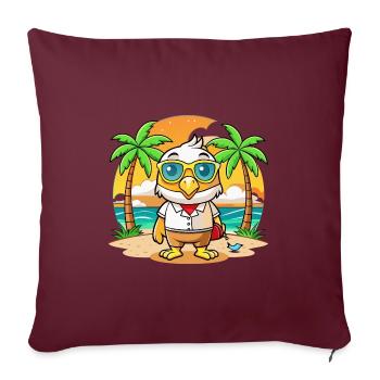 Lunettes de soleil Hawk Funny Cartoon Summer Beach - Housse de coussin décorative 45 x 45 cm - bordeaux - Devant
