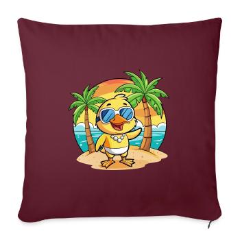 Duck Funny Cartoon Summer Beach Sunglasses - Sofa pillowcase 17,3'' x 17,3'' (45 x 45 cm) - burgundy - Front