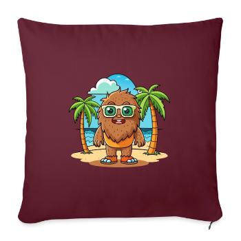 Big Foot Lustige Cartoon Sommer Strand Sonnenbrille - Sofakissenbezug 45 x 45 cm - Burgunderrot - Vorne