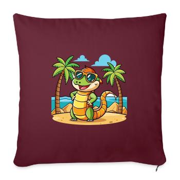 Anaconda Funny Cartoon Summer Beach Sunglasses - Sofa pillowcase 17,3'' x 17,3'' (45 x 45 cm) - burgundy - Front