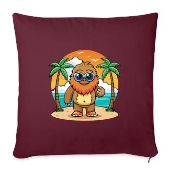 Big Foot Lustige Cartoon Sommer Strand Sonnenbrille - Sofakissenbezug 45 x 45 cm - Burgunderrot - Vorne
