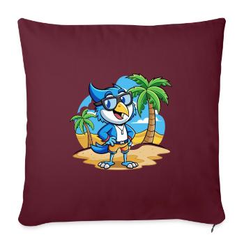 Blue Jay Lustige Cartoon Sommer Strand Sonnenbrille - Sofakissenbezug 45 x 45 cm - Burgunderrot - Vorne