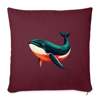Whale Cartoon Character Colorful Pet Animal - Sofa pillowcase 17,3'' x 17,3'' (45 x 45 cm) - burgundy - Front