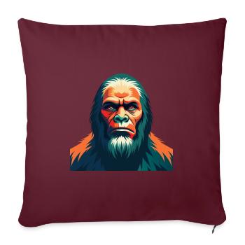 Big Foot Cartoon Figur Buntes Haustier Tier - Sofakissenbezug 45 x 45 cm - Burgunderrot - Vorne