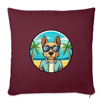 Thai Ridgeback Dog Breed Cartoon Sunglasses Beach - Sofa pillowcase 17,3'' x 17,3'' (45 x 45 cm) - burgundy - Front