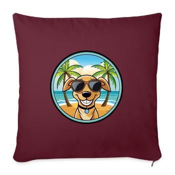 Vanjari Hound Hund Rasse Cartoon Sonnenbrille Strand - Sofakissenbezug 45 x 45 cm - Burgunderrot - Vorne