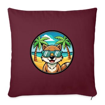 Taigan Hund Rasse Cartoon Sonnenbrille Strand - Sofakissenbezug 45 x 45 cm - Burgunderrot - Vorne