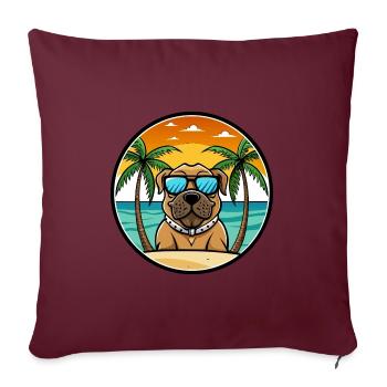 Transmontano Mastiff Hunderasse Cartoon Sonnenbrille - Sofakissenbezug 45 x 45 cm - Burgunderrot - Vorne